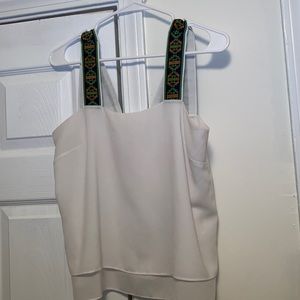 White multicolored dress top